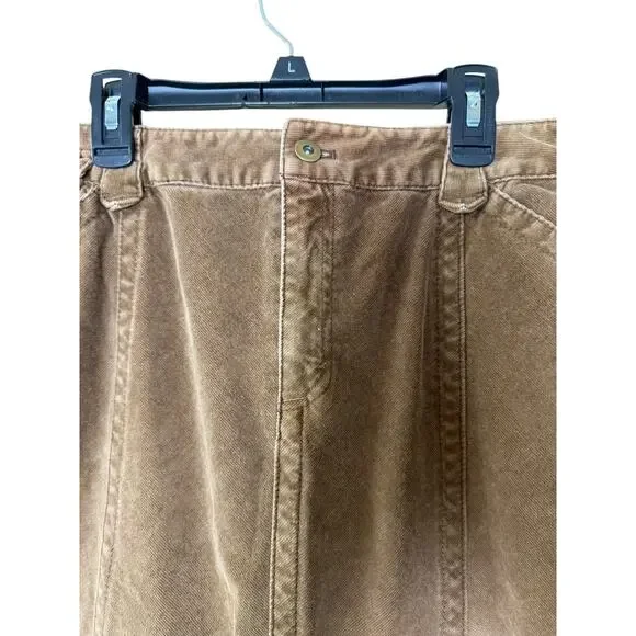 Eddie Bauer corduroy maxi skirt vintage 90s brown boho indie size 12 - Picture 4 of 7